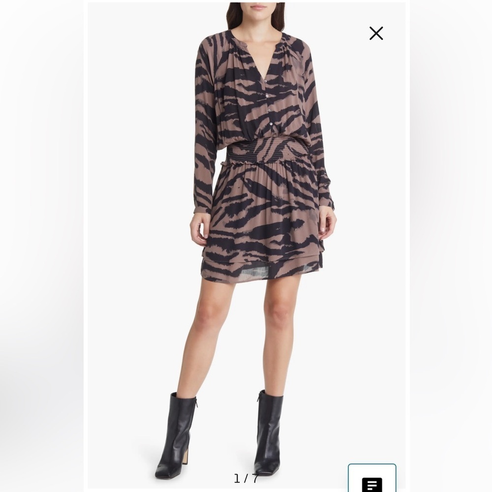 Rails Black and Brown Long Sleeve Dress
